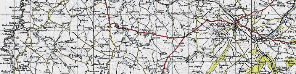 Old map of Trevance in 1946