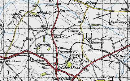 Old map of Trevarren in 1946