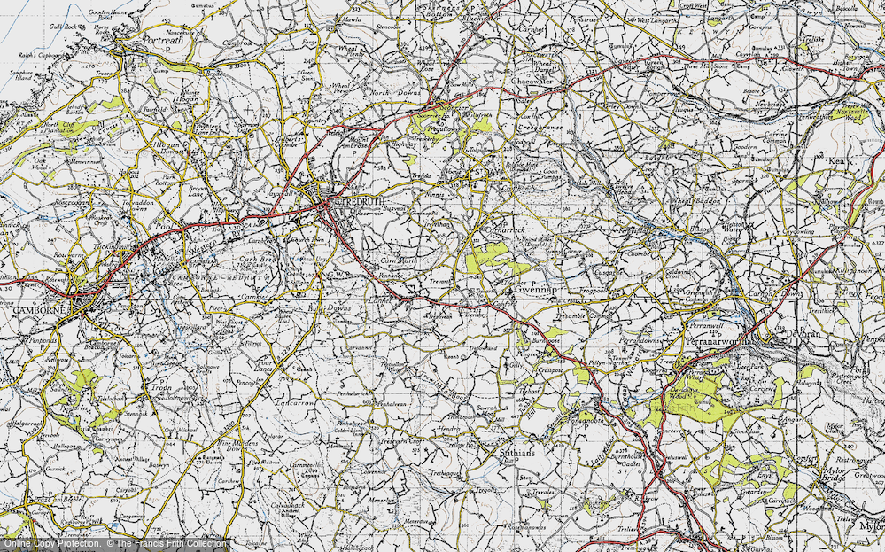 Old Map of Historic Map covering Trevethan in 1946