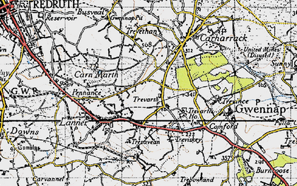 Old map of Trevarth in 1946