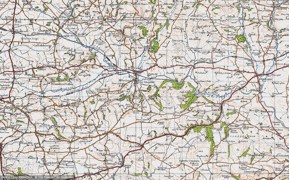 Old Map of Historic Map covering Brynamlwg in 1946