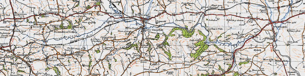 Old map of Brynamlwg in 1946
