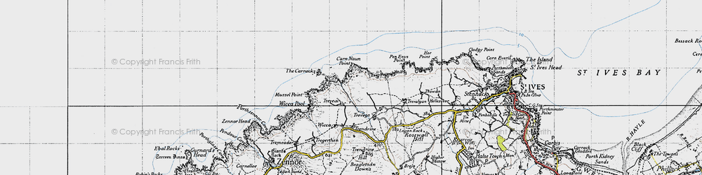 Old map of Treveal in 1946