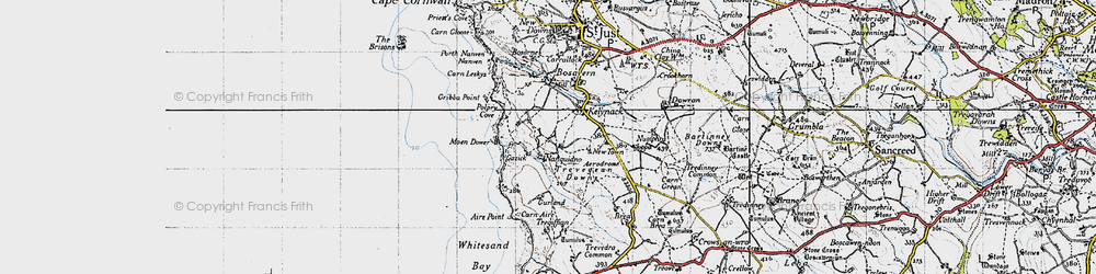 Old map of Trevegean in 1946