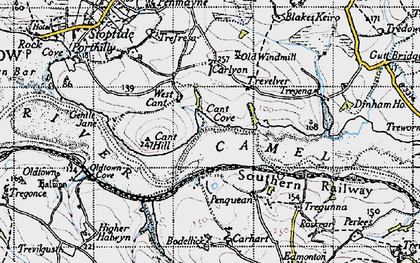 Old map of Trevelver in 1946