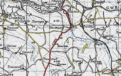 Old map of Trevemper in 1946