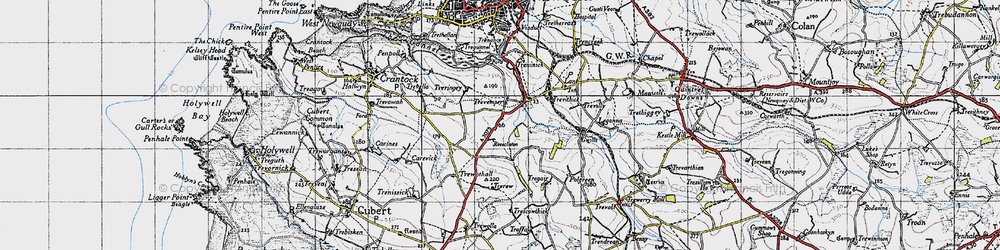 Old map of Trevemper in 1946