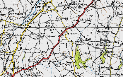 Old map of Trevenen in 1946