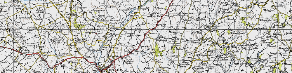 Old map of Trevenen in 1946