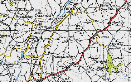 Old map of Trevenen Bal in 1946