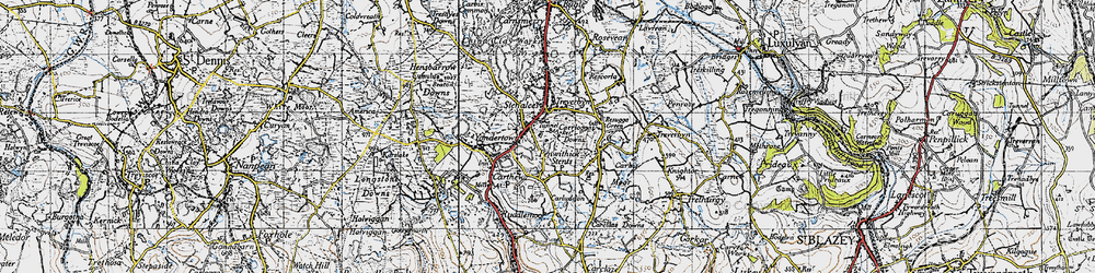 Old map of Treverbyn in 1946