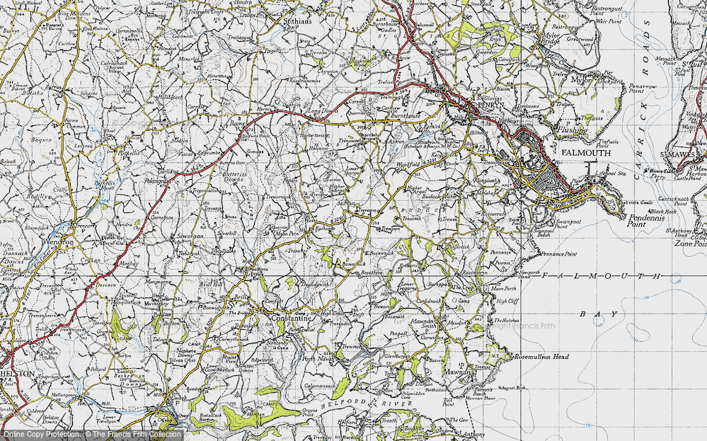 Old Map of Treverva, 1946 in 1946