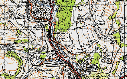 Old map of Lasgarn in 1947