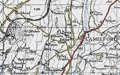 Old map of Trevia in 1946