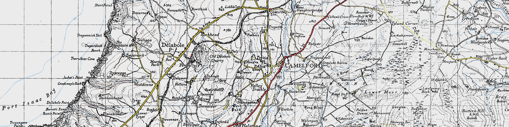 Old map of Trevia in 1946