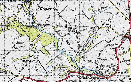 Old map of Trevigro in 1946