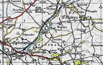 Old map of Trevilder in 1946