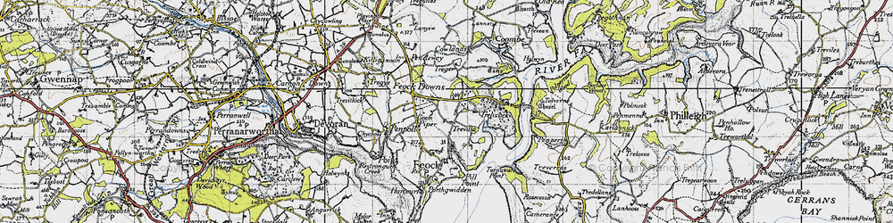 Old map of Trevilla in 1946