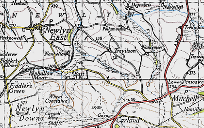 Old map of Trevilson in 1946