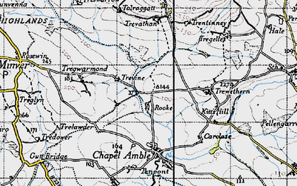 Old map of Trevine in 1946