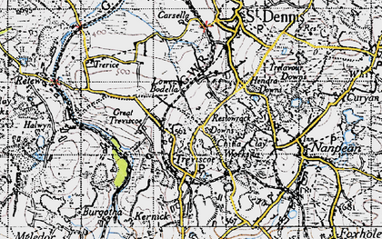 Old map of Bodella in 1946