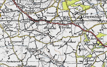 Old map of Treviskey in 1946