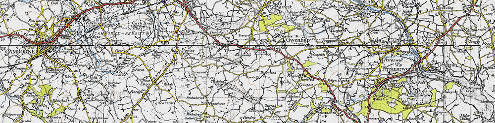 Old map of Treviskey in 1946