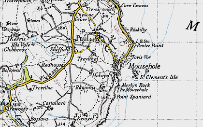 Old map of Trevithal in 1946