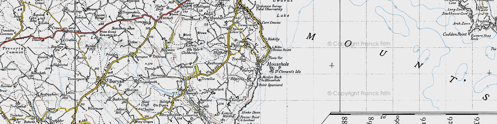 Old map of Trevithal in 1946