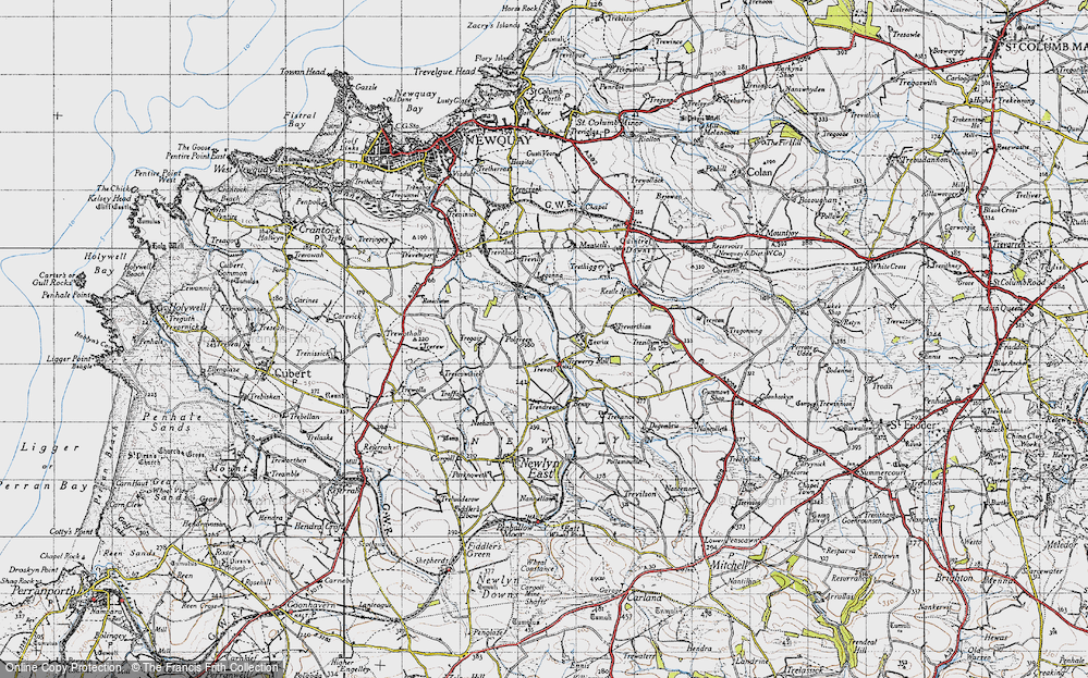 Old Map of Historic Map covering Benny Mill in 1946