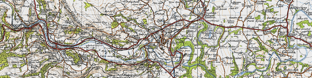 Old map of Trevor in 1947