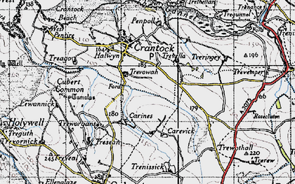 Old map of Cubert Common in 1946