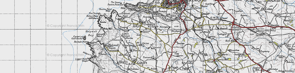 Old map of Cubert Common in 1946