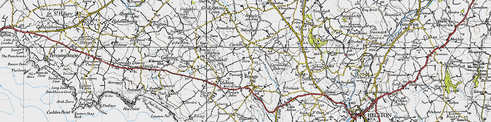 Old map of Trew in 1946