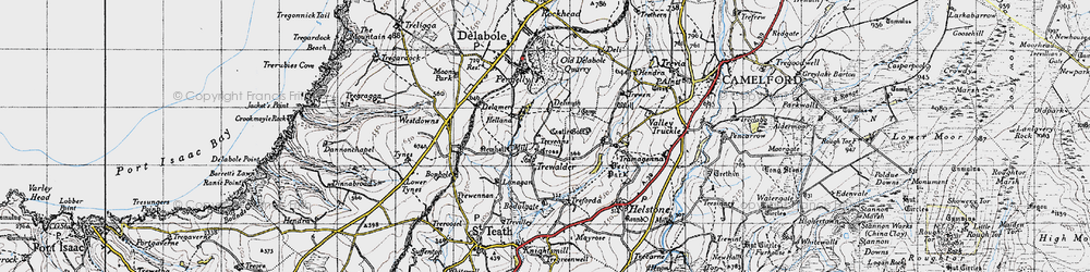 Old map of Trewalder in 1946
