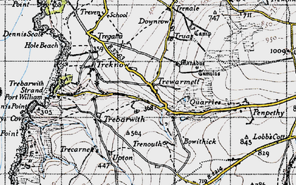 Old map of Trewarmett in 1946