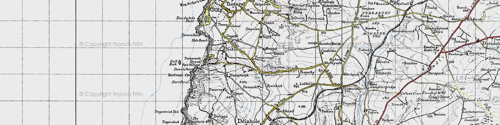 Old map of Trewarmett in 1946