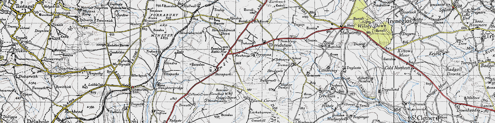 Old map of Trewassa in 1946