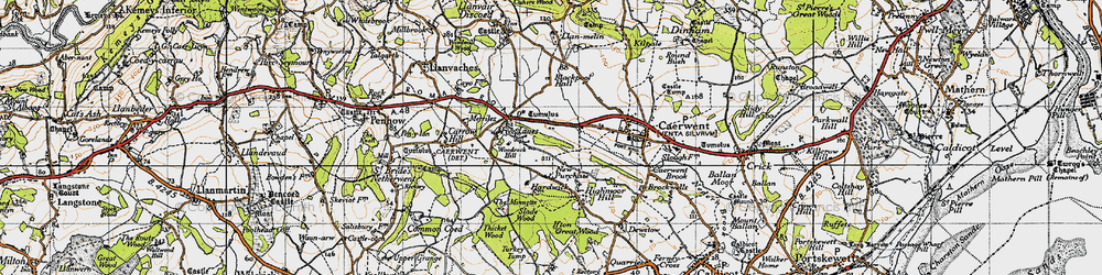 Old map of Trewen in 1946