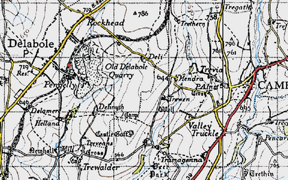 Old map of Trewen in 1946