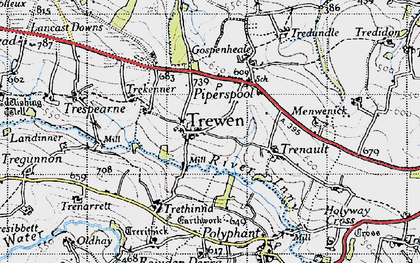 Old map of Trewen in 1946