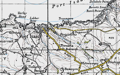 Old map of Bodannon in 1946