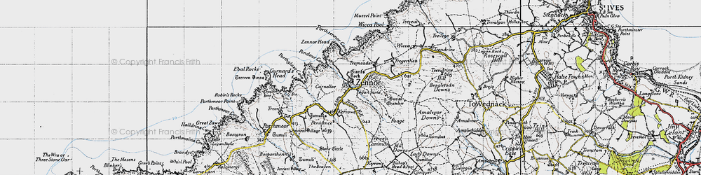 Old map of Trewey in 1946