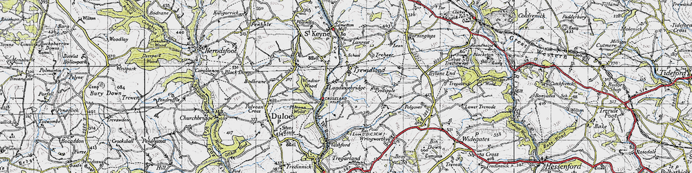 Old map of Trewidland in 1946