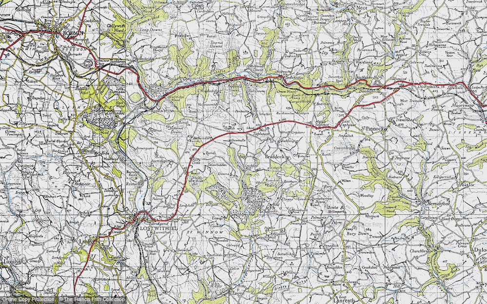 Old Map of Historic Map covering Fairy Cross in 1946