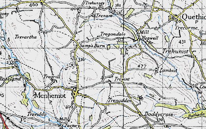 Old map of Trewint in 1946