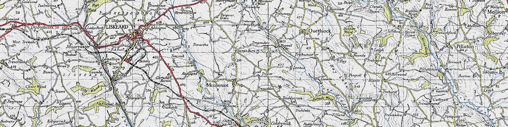 Old map of Trewint in 1946
