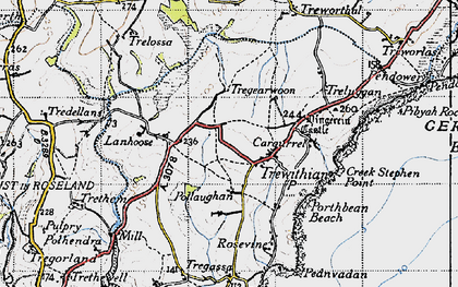 Old map of Trewithian in 1946