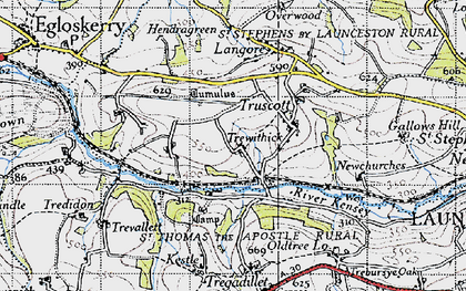 Old map of Trewithick in 1946