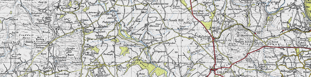 Old map of Trewoodloe in 1946
